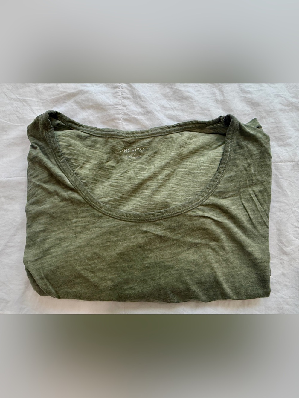 Lane Bryant Olive Scoop Neck Women's Top